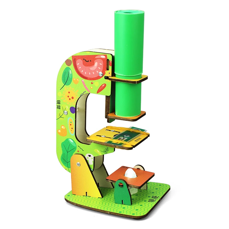 Handmade Microscope Science Experiment Assembling Stem Toys Educational Kits Baby Toy