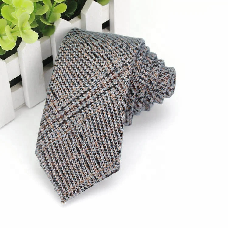 Modern high quality stripe d1096 men casual cotton 6cm necktie plain cotton tie