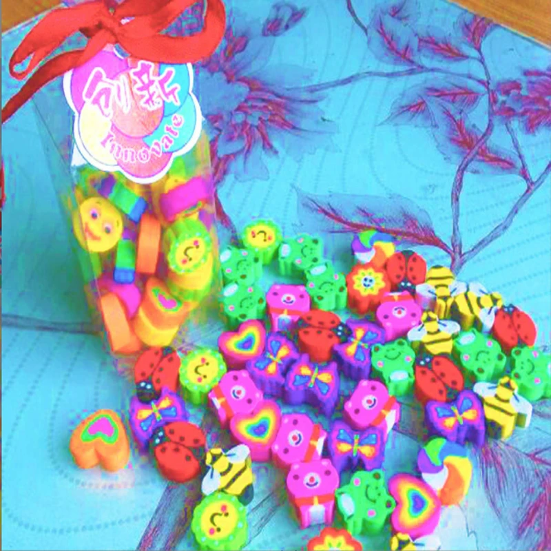 2D Colorful Extrude Rubber Animal Eraser Pencil TPR Eraser