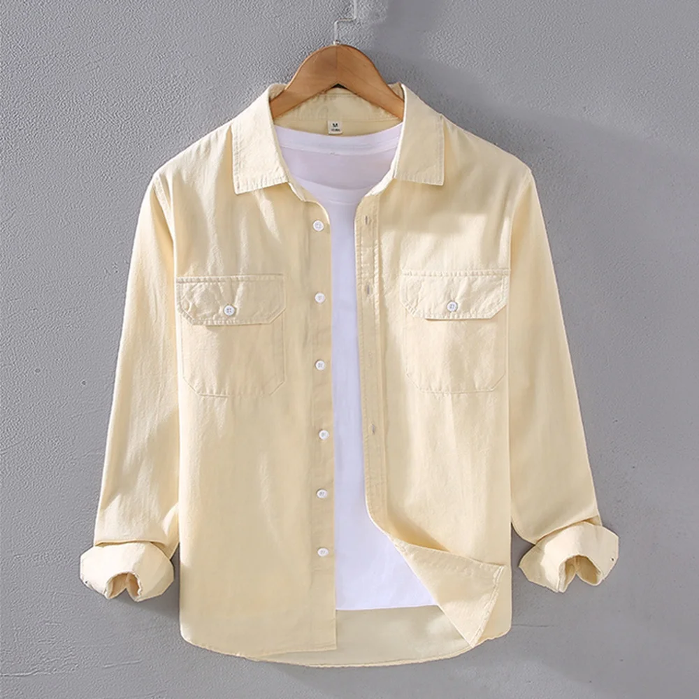 Classic 2023 High Quality Wool Blend Vintage Formal Shirt Coat Western Long Sleeve Pocket Cowboy custom logo Shirts For Men