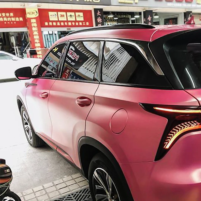 Anolly Hot Sale Custom Car Body Sticker Matte Pink Car Color Changing Film Air Bubble Free Car Wrapping Film