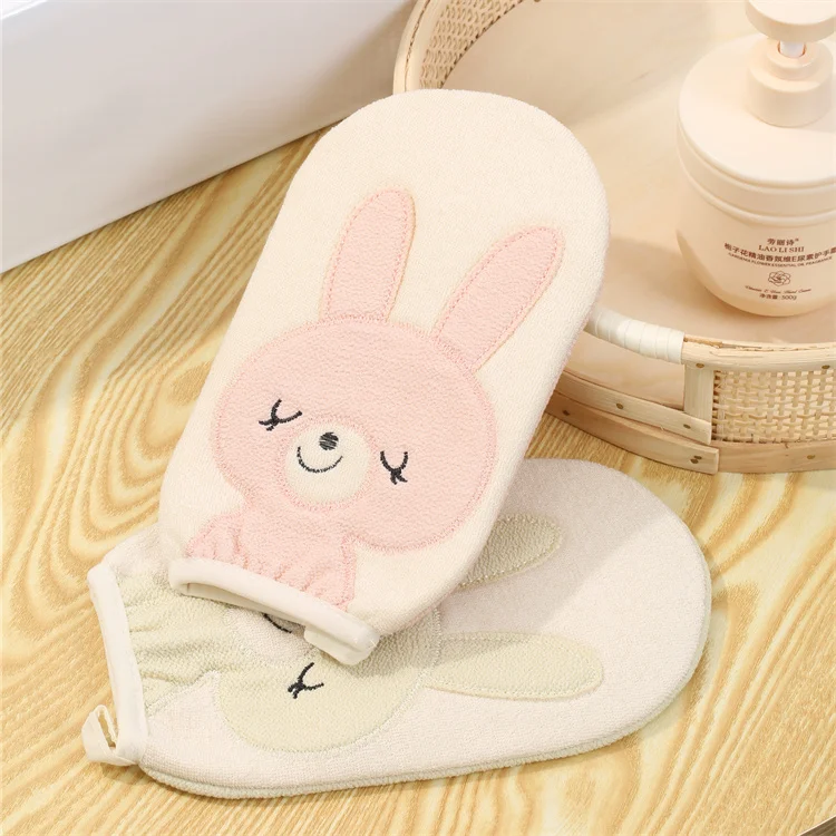 Factory Body Exfoliating Gloves Cartoon Bath Glove Bathing Sponge With Packing Good price Animal Rabbit Shape Bath Sponge Mitts