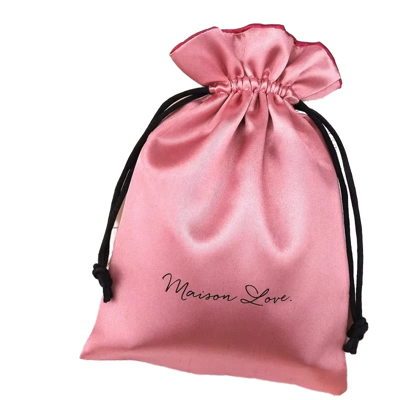 Hot Sale Mini Luxury Jewelry Packaging Satin Drawstring Bags Custom Logo Gift Jewelry Candles Packaging Drawstring Satin Bags