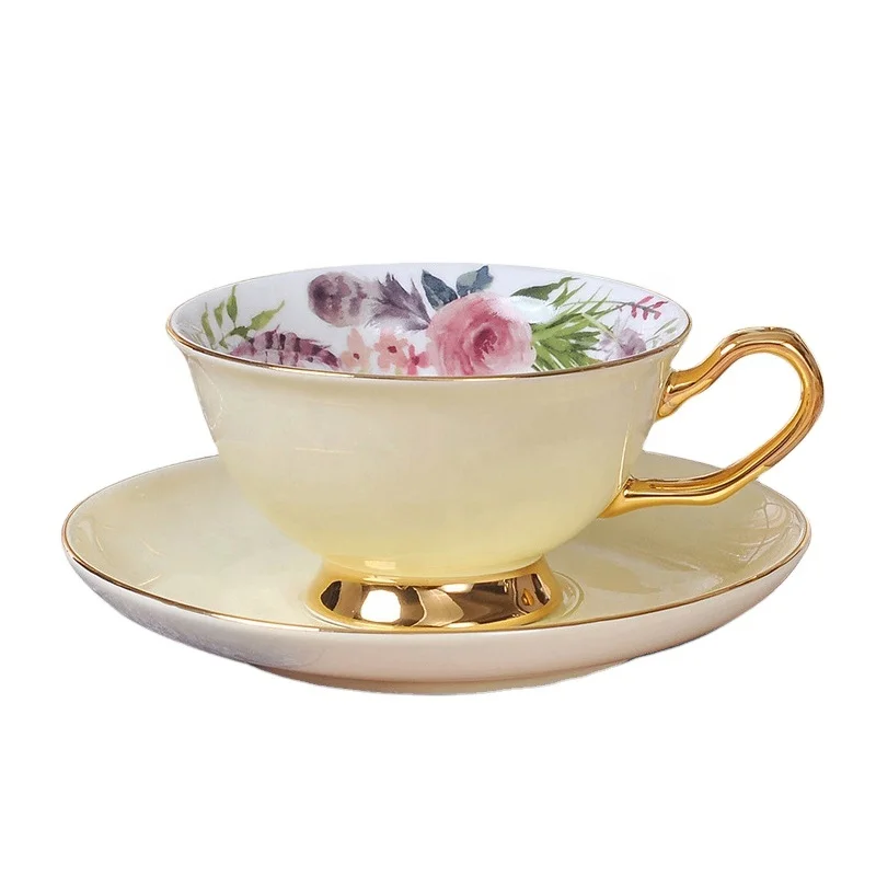 
Floral Ceramic Teacups and Saucer Sets 1 Cup and 1 Saucer with Gift Box 