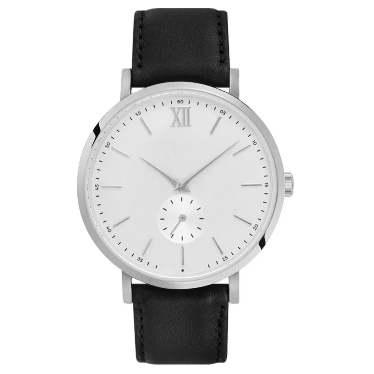 Luxury Wholesale Big Dial Dress Fashion Gift Gray Genuine Leather Band Wristwatch For Women