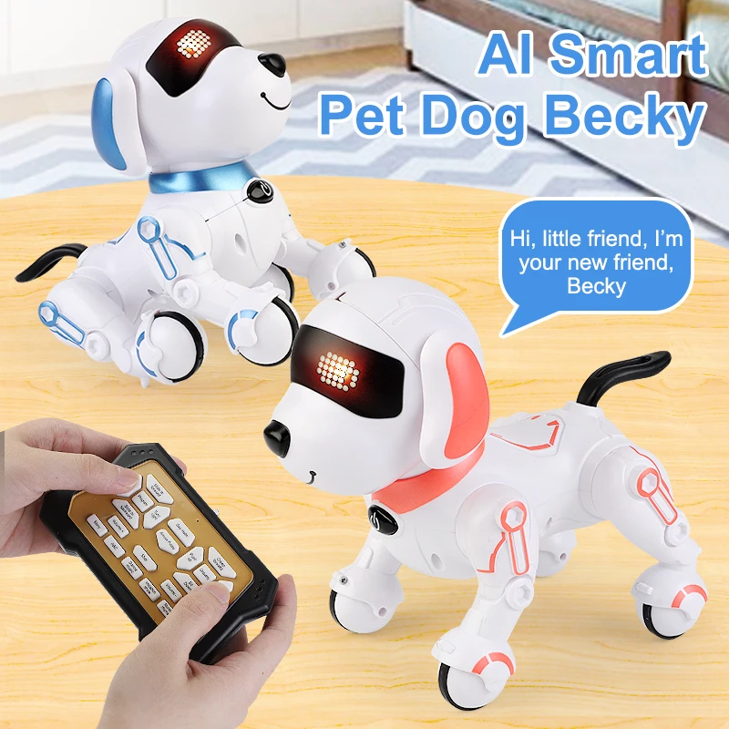 2024 Hot Sale Remote Control Dog sounding 360 Rolling-ove Smart Programmable Walking Dancing  Educational Dog Robot