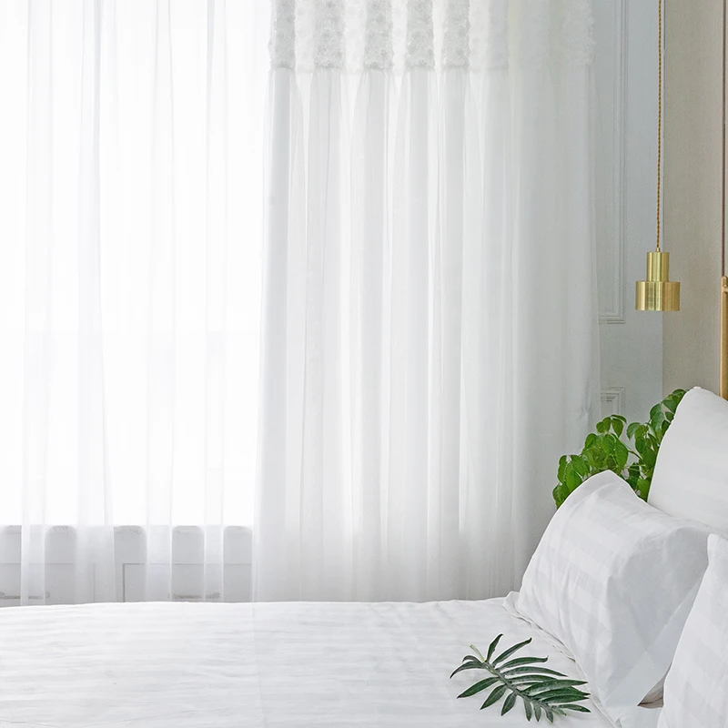Innermor White Lace Double layer Curtains For Living room Home Decor Blackout curtains for women bedroom Window Customized