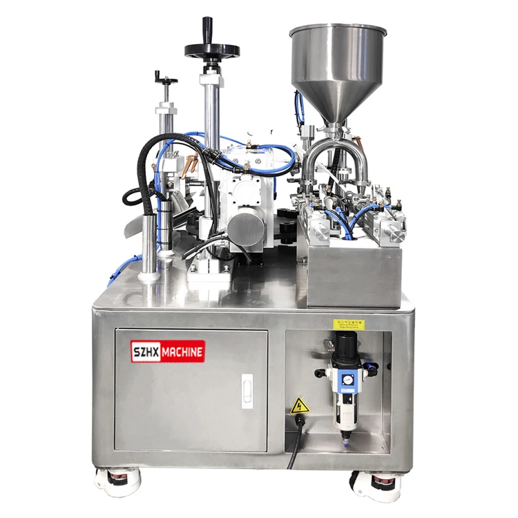 Semi-Automatic Rotary Type Cosmetic Cream Plastic Tube Filling and Sealing Machine