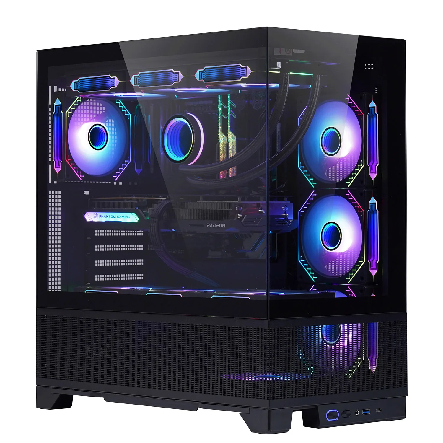 Factory Fashion Design Gaming Computer Cases 0.5mm SPCC Structure 245 Glass Version Pc Case MATX Gaming Case for PC with RGB Fan