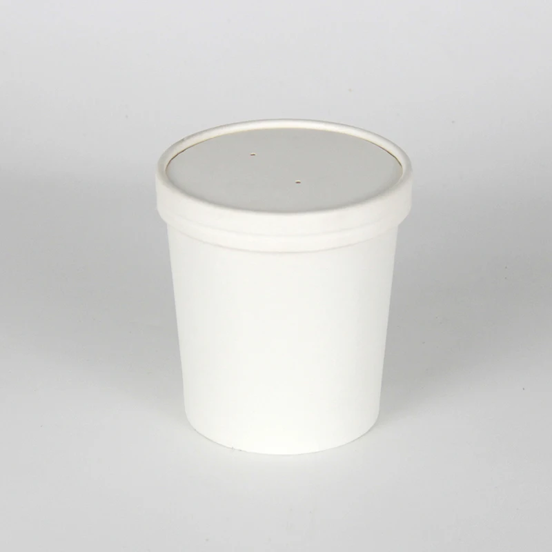 8oz 12oz 16oz 26oz 32oz Plain White paper disposable custom design packaging hot soup noodle paper cup paper lids