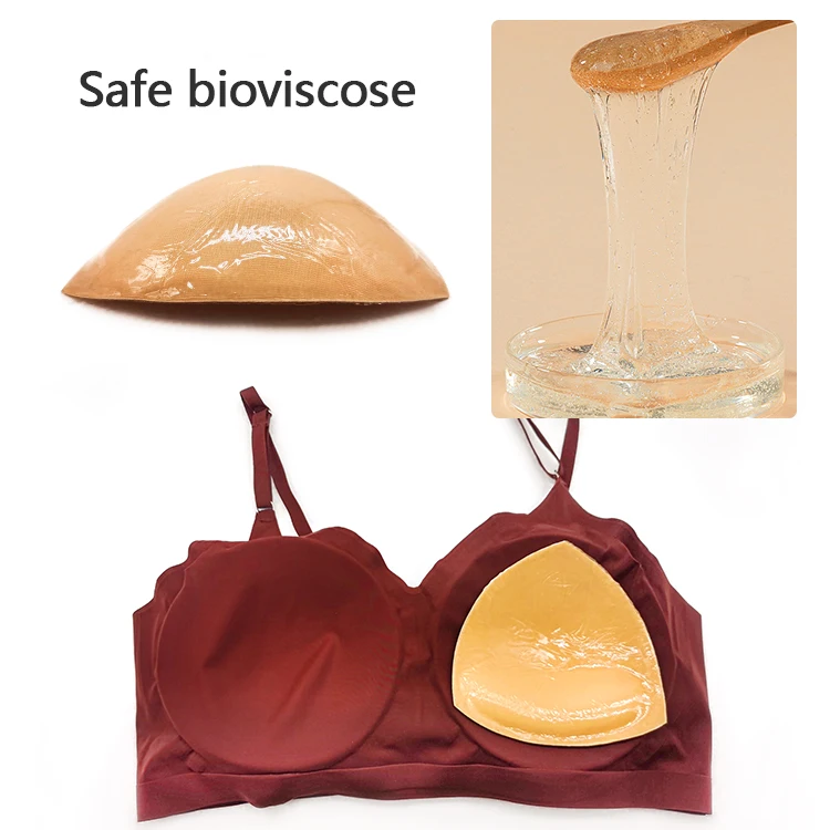 Double-Sided Self-Adhesive Breast Pads Bra Pads Inserts For Sizes A, B/C, D Cups Reusable Silicone Glue Triangle Push Up Pads