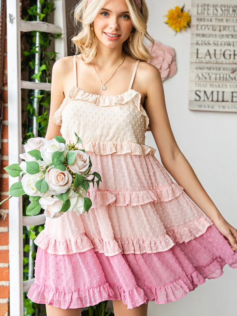 Suspender skirt European and American Foreign trade loose fashion off-shoulder dress