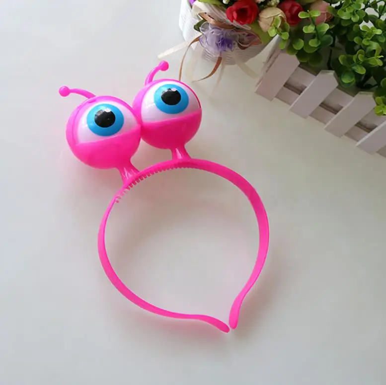 Light Up Big Eyeball Headband Led Flashing Alien Antenna Headwear Martian Space Head Boppers Halloween Birthday Party Favors