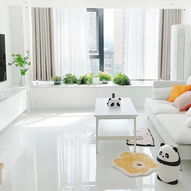 Plain white porcelain floor tiles 60x120 600x600 pure non-slip ceramic glossy white square tiles