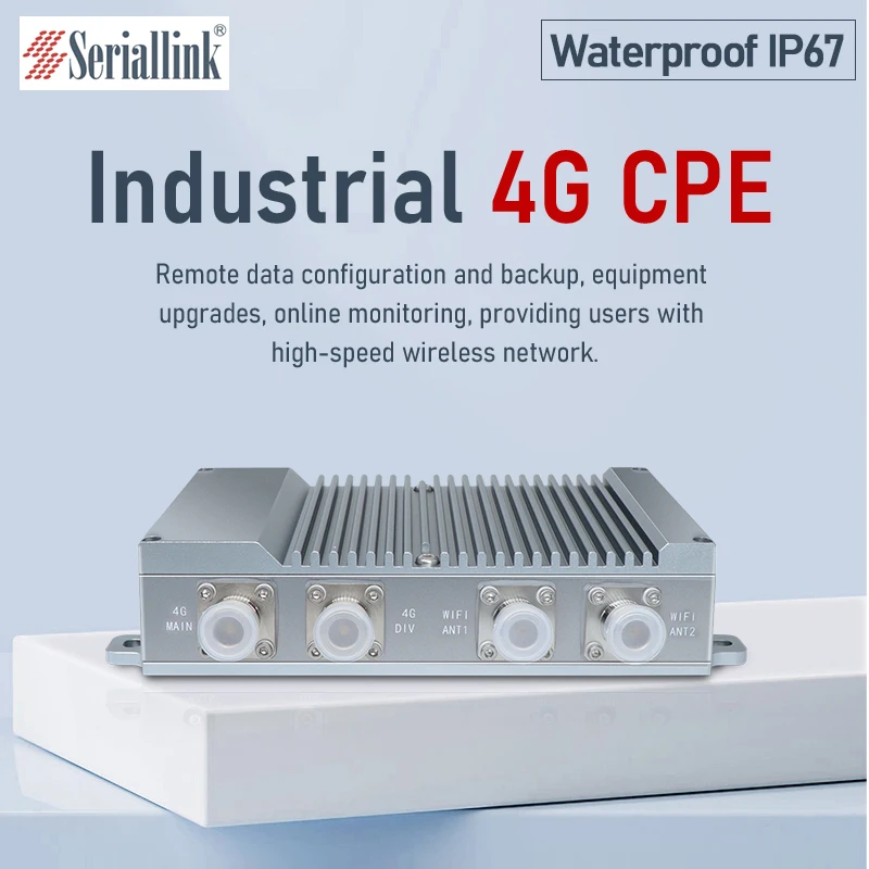 Промышленные сотовые модемы SERIALLINK Din Rail RS485 4G 4xM12-A Ethernet LAN порты IP67 SLK-RT990-4G