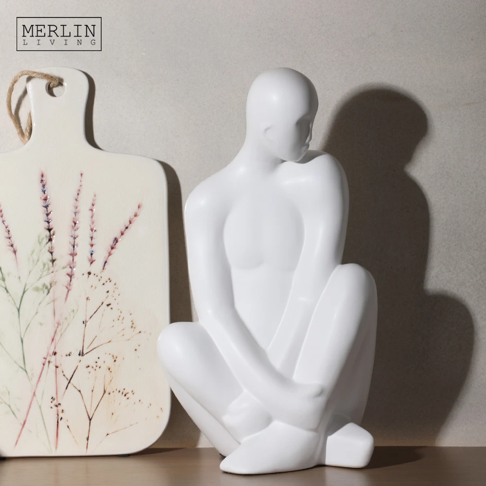 Merlin Living Home Decor Figure Desktop Ceramic Decoration For Hotel Decoration Chaozhou Ceramic Wholesale Factory