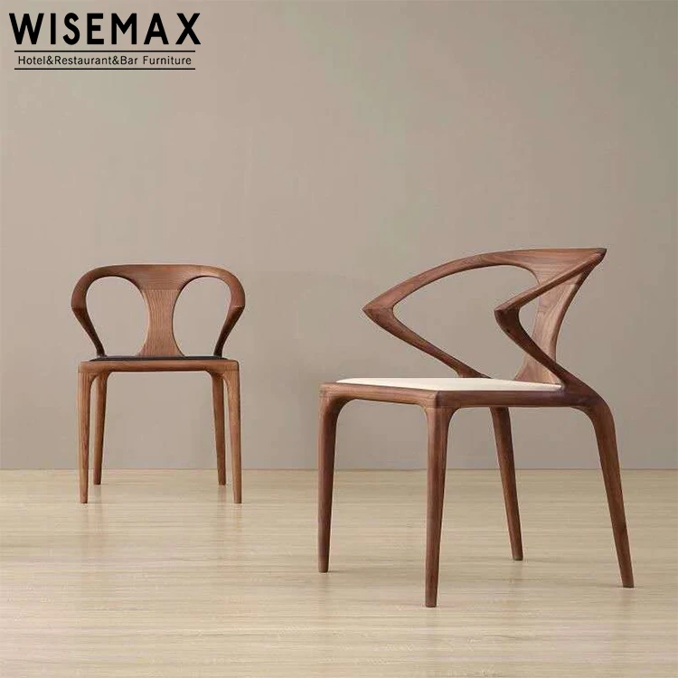Italian modern design ash wood chair pu seat restaurant cafe chair living room solid wood dining chair for sale