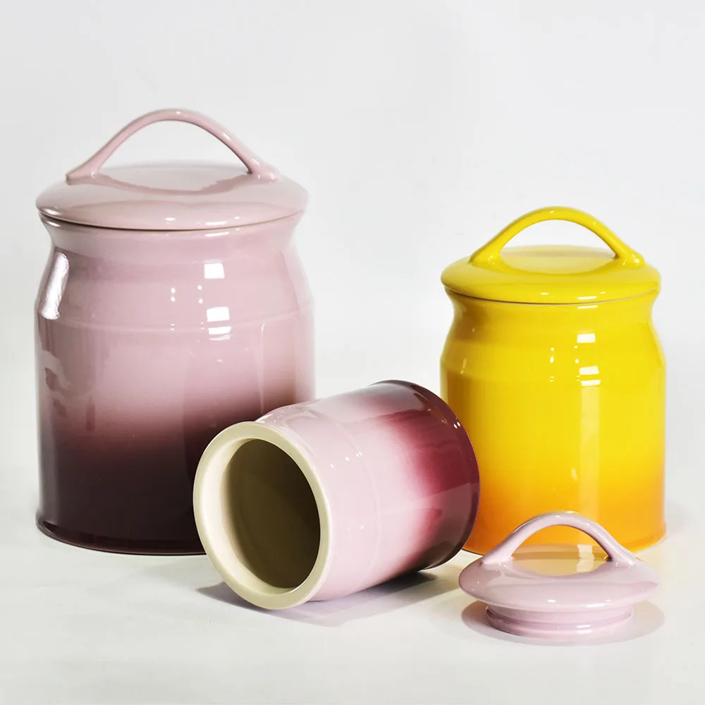 Enjoyable stoneware gradient yellow combination purple dinnerware set ceramic tableware assortment