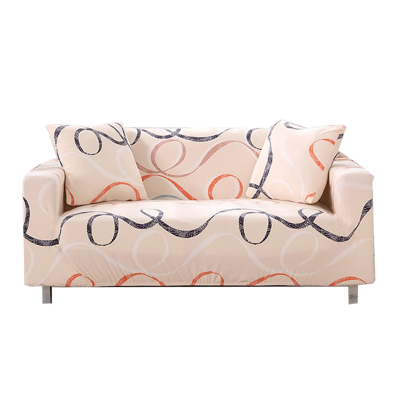 Printed Universal Sectional L Shape Elastic 3 Seater Stretch Protective Couch Cover Sofa Cover with Enough Free Anti-slip Foam