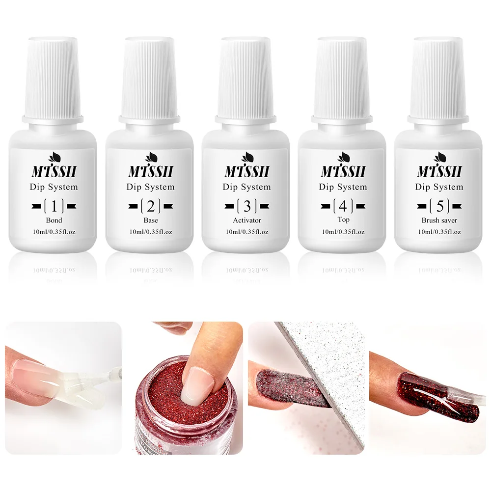 Acrylic Dipping Nail Nails And Custom Black System Logo Clear Bulk Oem Base Activator Dip Powder