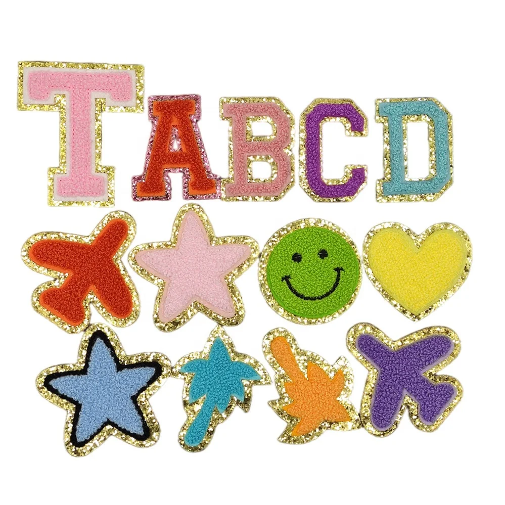 Custom Colorful Letter Embroidery Patches Woven Patch Chenille Patches for Hoodie