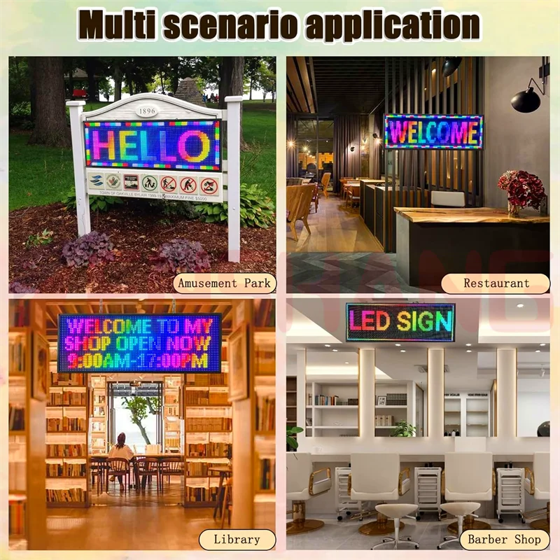 P10 Large Screen Bar Outdoor Full Color Scrolling Text Led Signs Outdoor Programmable Led Screen Banner Text Advertising Sign