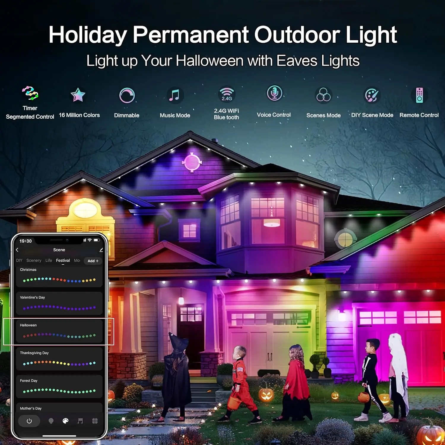 Waterproof 100FT Addressable Led pixel lamp string Phone Controlled Permanent Lights DC24V Point Lights zhihoo