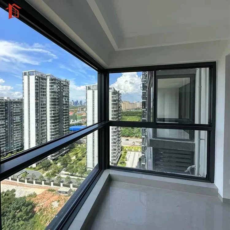 Broken Bridge Aluminum Sliding Window Heavy Duty Tempered Glass Commercial Viewing Window