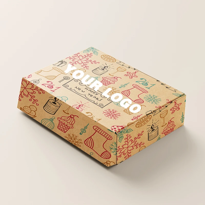 New Year Customized Christmas Gift Eco Friendly Custom Paper Packaging Shipping Box