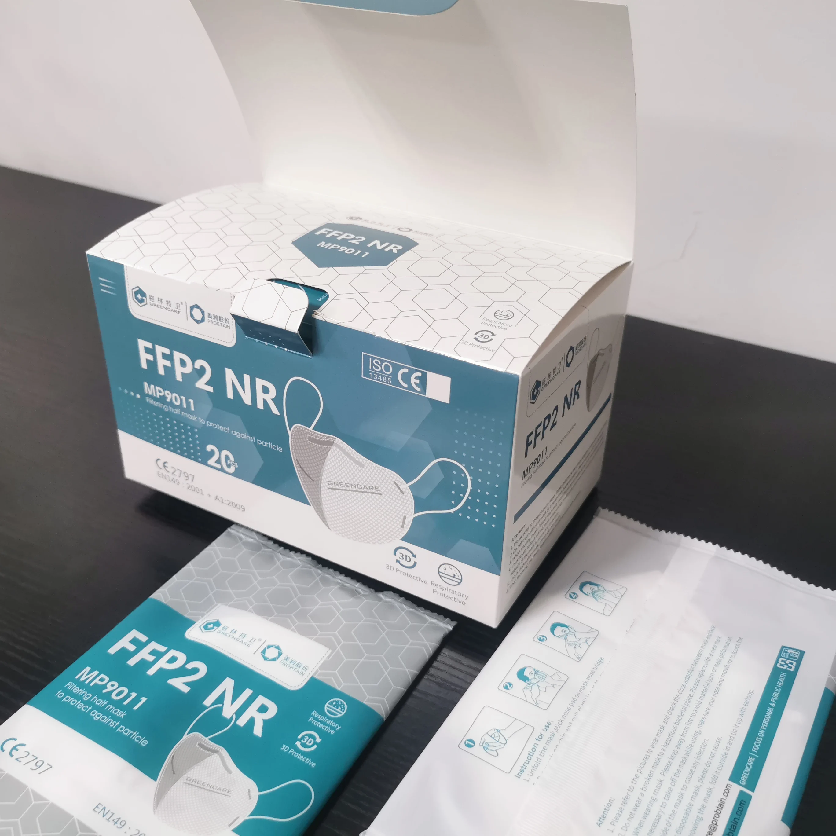 Greencare Brand 2022 Hot Sell EN149 FFP2 Masks Foldable 5 ply KN95 Face Mask Manufacture