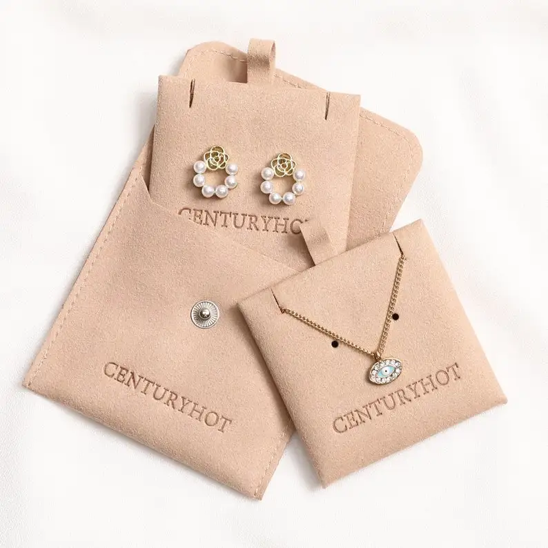 custom  rings earrings jewelry package pouch bag Personalized Logo printed Jewelry Microfiber packaging bags