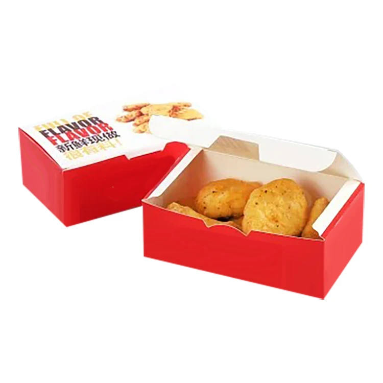 Custom Size Burger Box Disposable Oil Proof Fried Food Paper Packaging Box Chicken Cutlet Sandwich Paper Bag With Logo Print