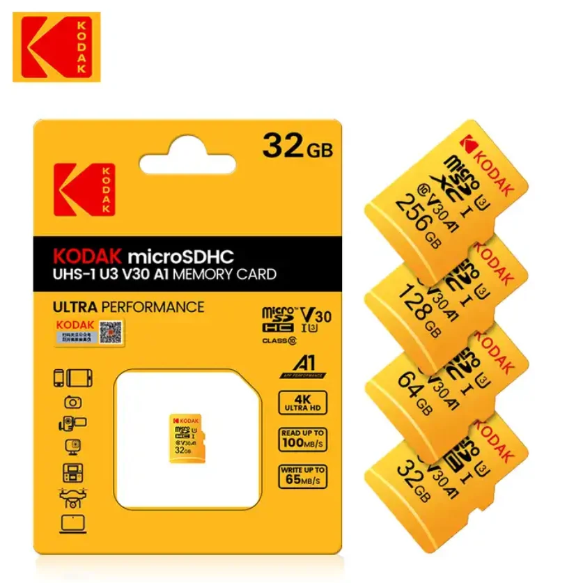 Wholesale KODAK Memory SD Card  32G 64G 128G 256G 512GB V30 U3 A1 UHS-3 micro High Speed SD Memory cards
