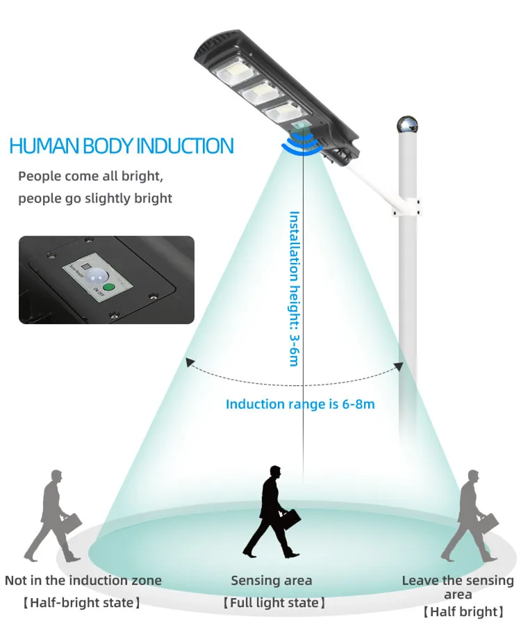 Outdoor 300W Solar Street Light Remote Garden Security Wall Lamp Floodlight Motion Sensor Flood Down Parking Lot Spot Pole
