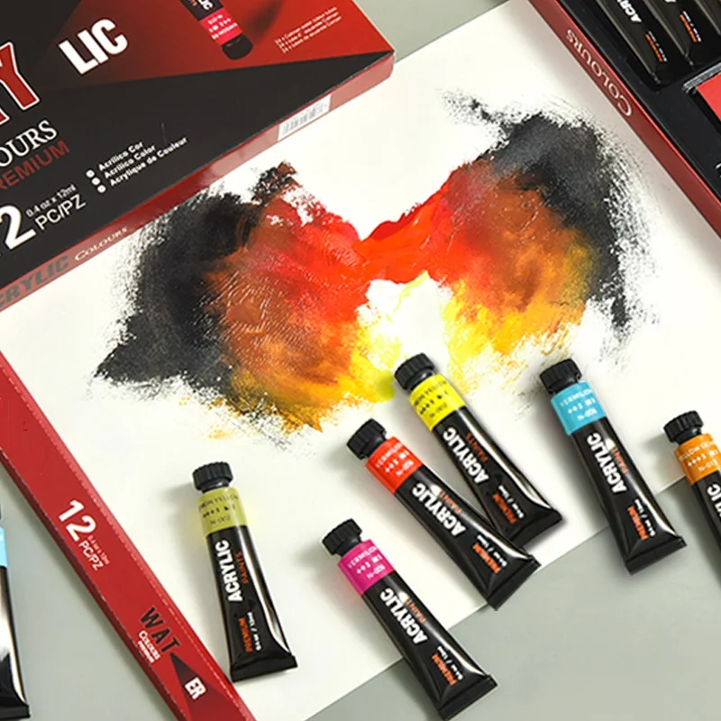 High Quality Multicolor DIY Shoes Acrylic Pigments Acrylic Paint Colours Set 12ml Tube