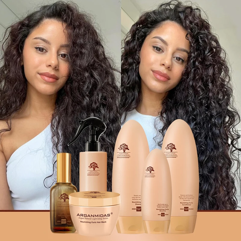 Arganmidas Curl Hair Care Sulfate Free Nourishing Moroccan Argan Oil Protein Moisturizing Hair Shampoo for Curly and Frizzy Hair