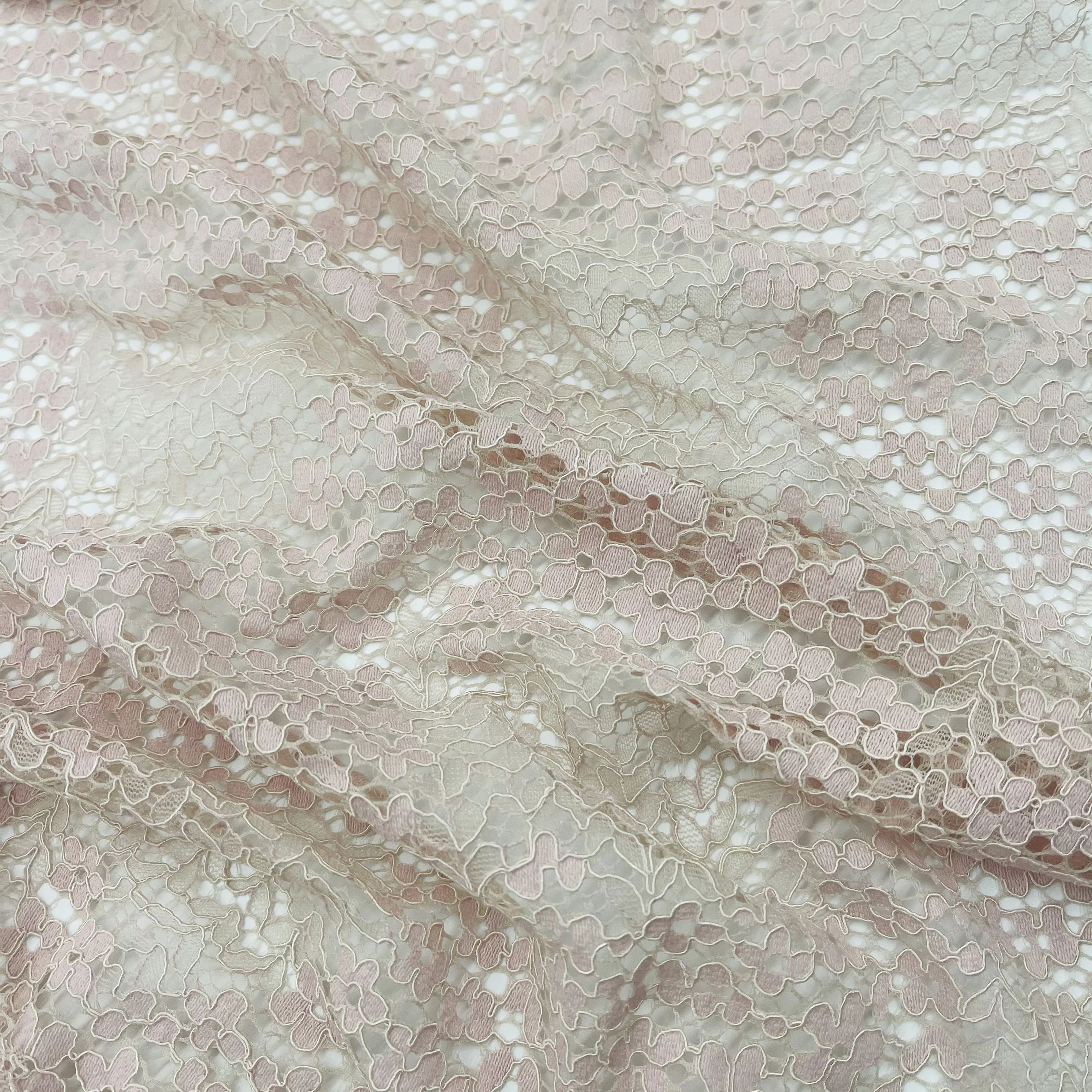 Custom Wedding High Quality Lace Bridal Sheer Flower White Georgette Silk Chiffon Tulle Curtain Embroidery Fabrics Pastel