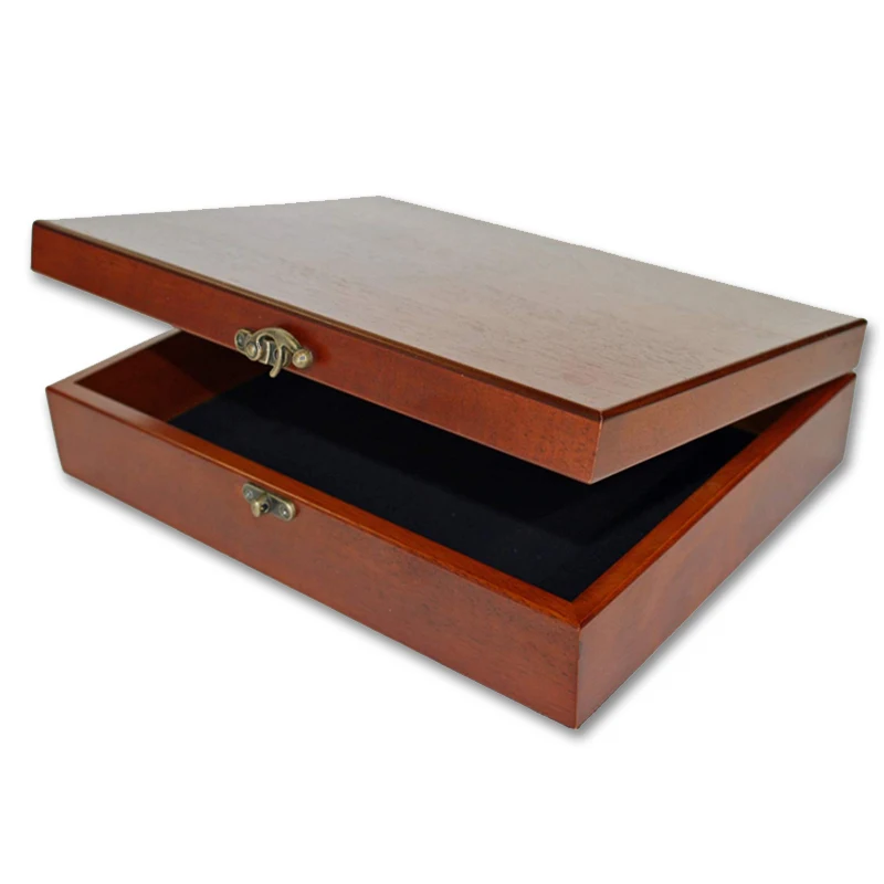 
hot sale printing color customized unfinished MDF wooden box with flip lid 
