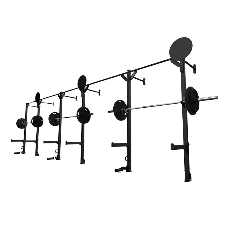 3-bay Professional Commerical Gym  Bodybuilding Wall Mounted  Squat Power Rack Pull Up Station