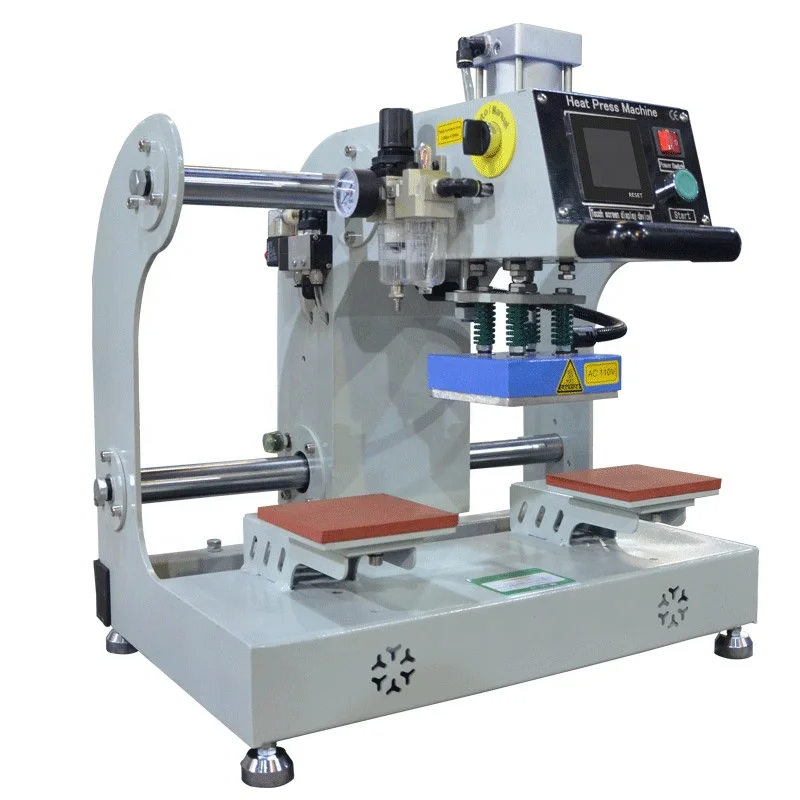 logo/labeling neck chest automatic thermol iron 20x30cm transfer sublimation heat press machine pneumatic  pressure