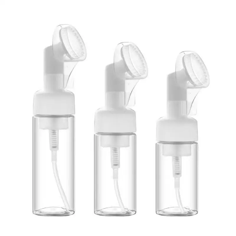 Silicone Brush Foam Pump Empty Bottle 100ML 150ML For Cosmetics Facial Cleansers Soap Personal Care Plastic Packaging