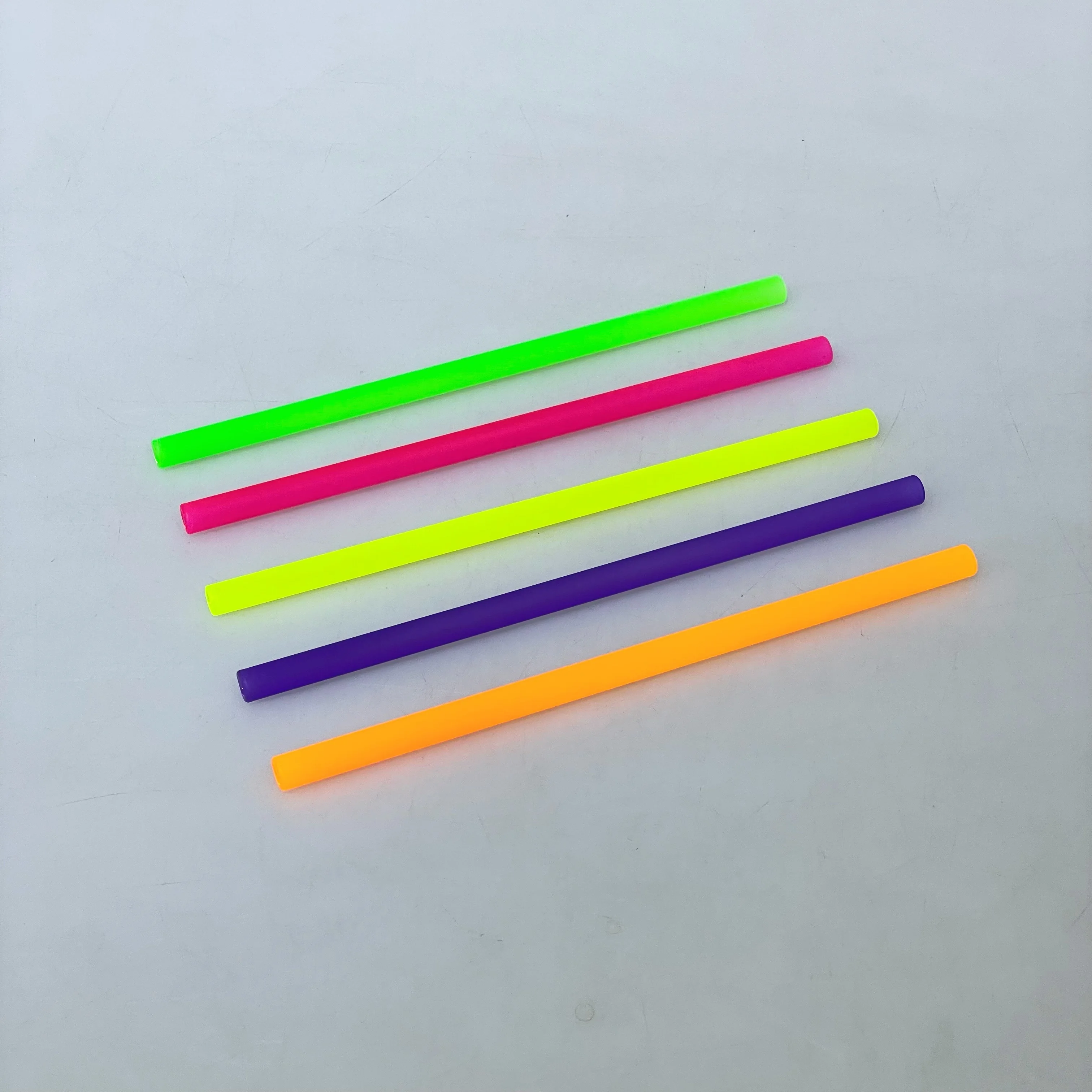 Resistant Reusable High Borosilicate Transparent Colored Glass Drinking Straw Neon colored glass straws