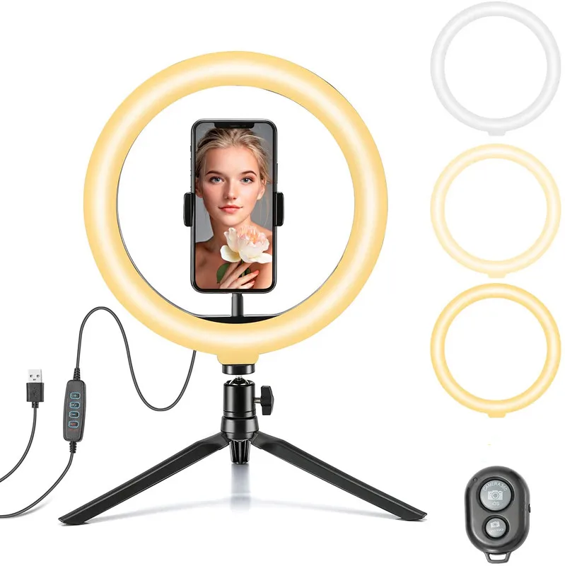 Cheap Price Led Circle Ring Light With Tripod Stand  Photographic Lighting 10 Inch Video Ring Anillo de luz de video