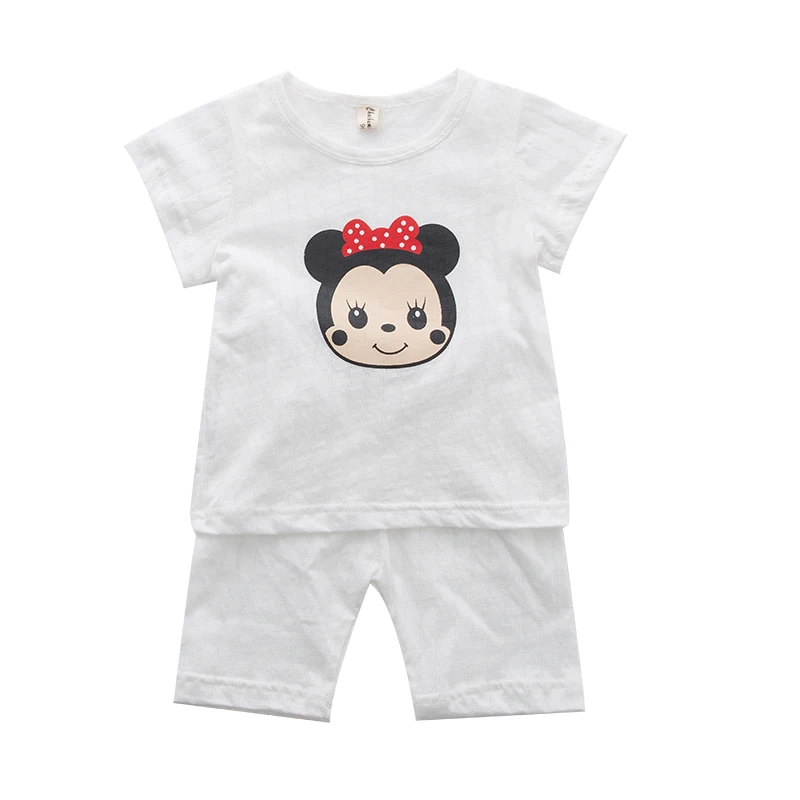 
summer 2020 kids Plain white T-shirt set cartoon animal short suits 