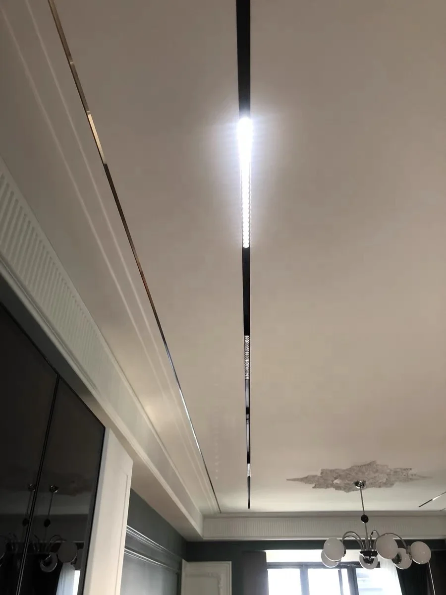 48V High Quality Magnetic Track Accessories Magnetic Light Track Aluminum Led Profile For Soft PVC Fabric Stretch Ceiling