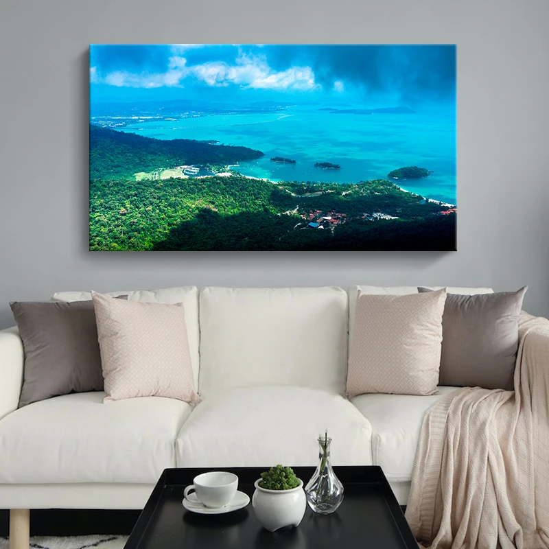 Современный красивый вид на море природный пейзаж Синий Морской пейзаж Картина маслом Декоративная Картина на холсте для гостиной Настенная картина