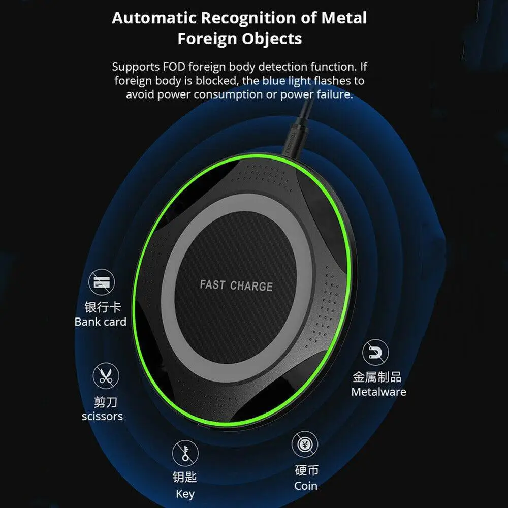 5 Stars Product Qi Fast Wireless Charging For Smart Mobile Phone Wireless Charger Pad Universal Charger Pad 10W Power
