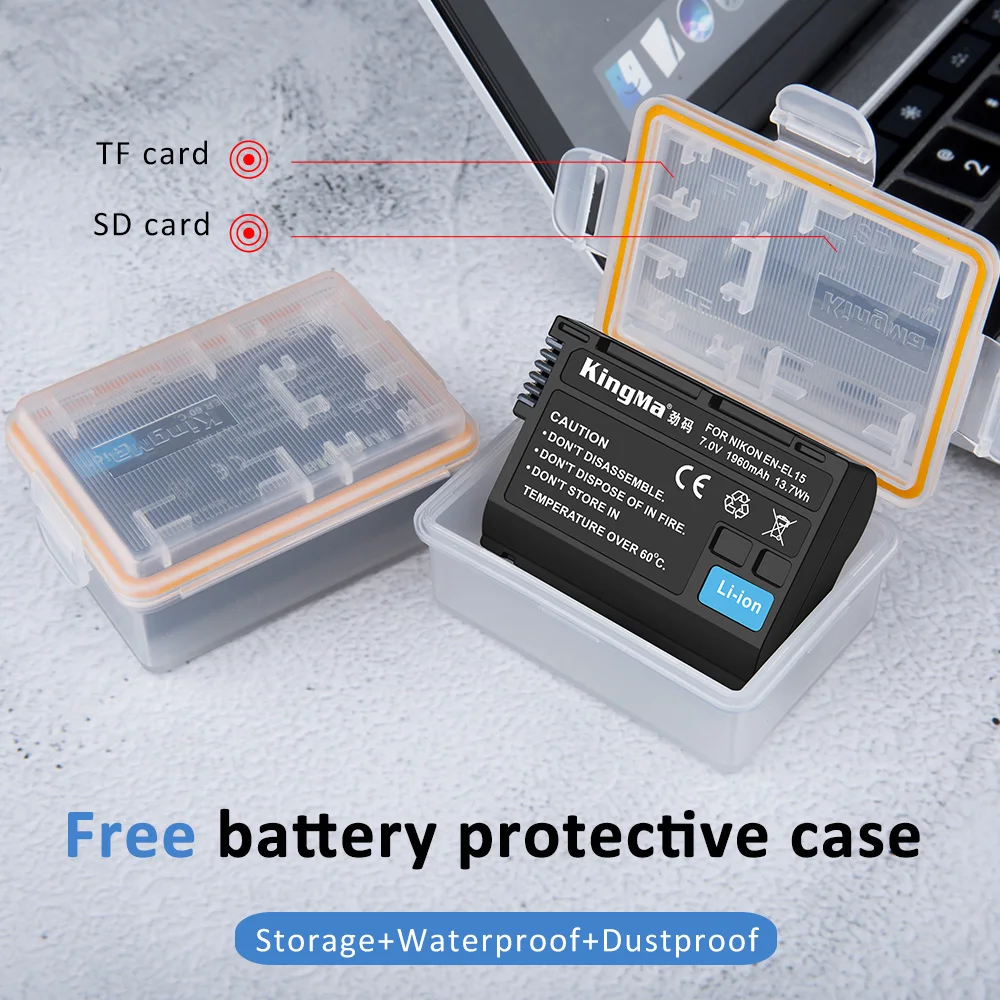 KingMa rechargeable camera battery EN-EL15 EN EL15 For NIKON D7000 D800 D800E V1