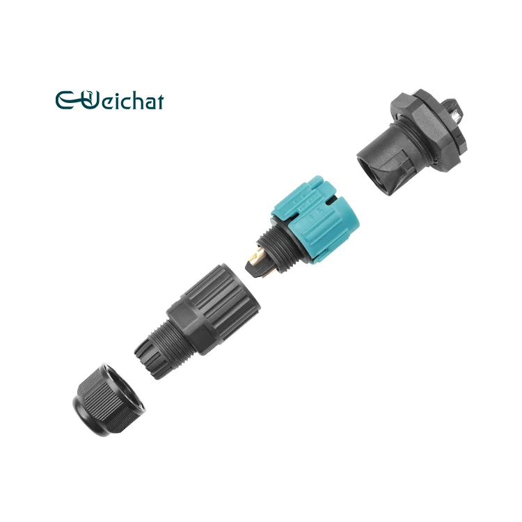 Weichat Manufacturer Hot Sale M15 Panel Mount 2 Pin Male Female Electrical Wire Connecting IP68 Waterproof Connector