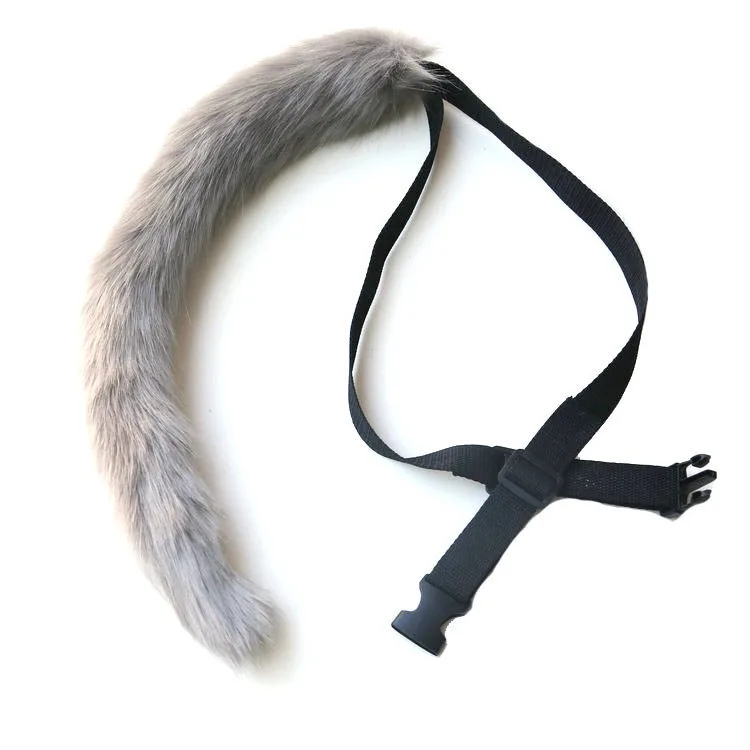cosplay faux fur fox tail adjustable elastic fox tail tent and adjusted fox tail
